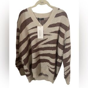 NWT Bloomchic animal print VNeck sweater size 2X 🌸 BC 149